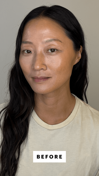 Allure's tester before applying the Anastasia Beverly Hills Satin Lipstick